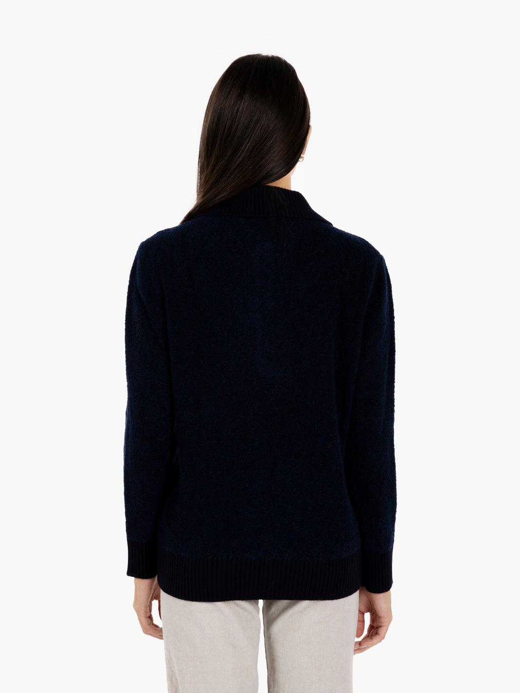Blue polo neck sweater