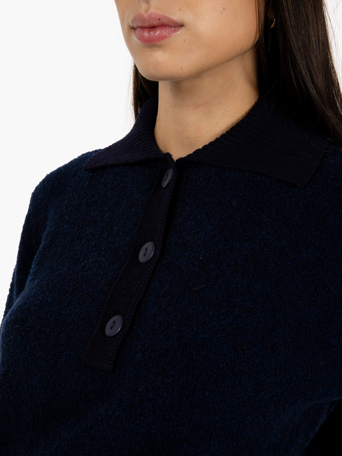 Blue polo neck sweater