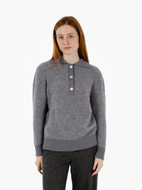 Gray polo neck sweater
