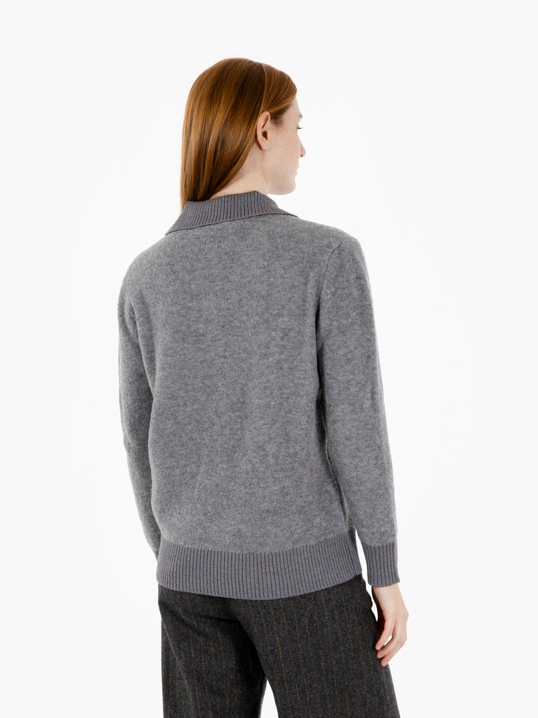 Gray polo neck sweater