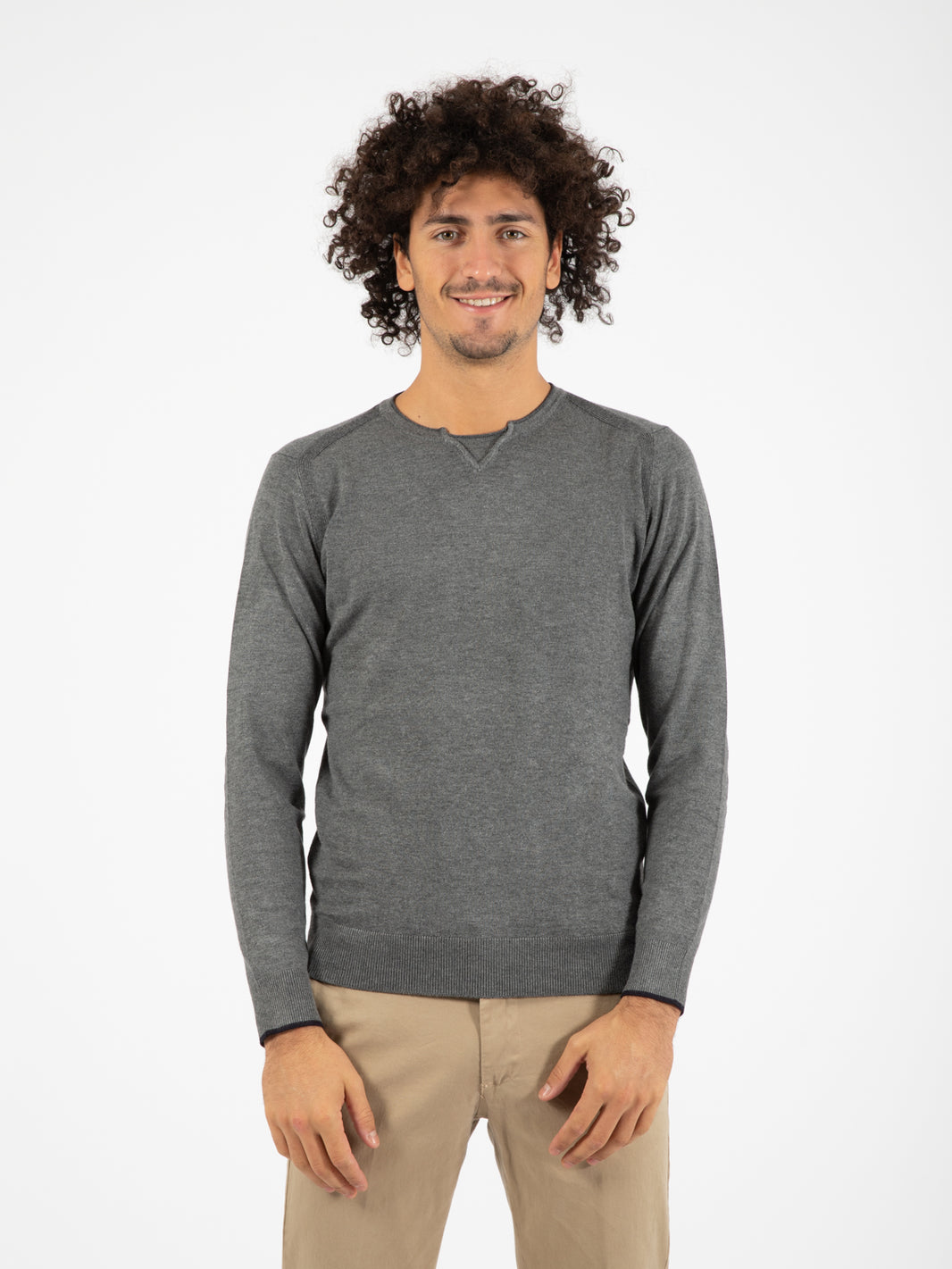 Maglione collo serafino fumo
