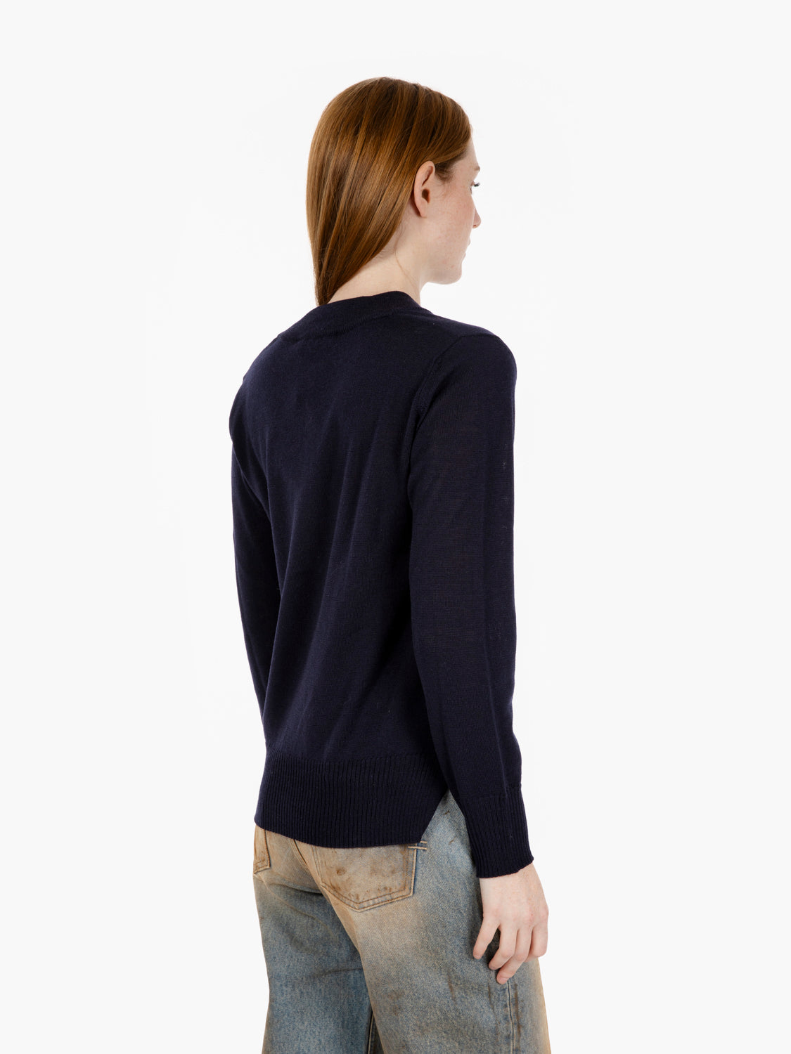 Maglione con dettaglio V blu navy