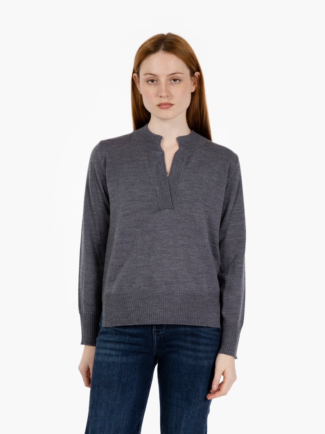 Medium grey V-neck sweater