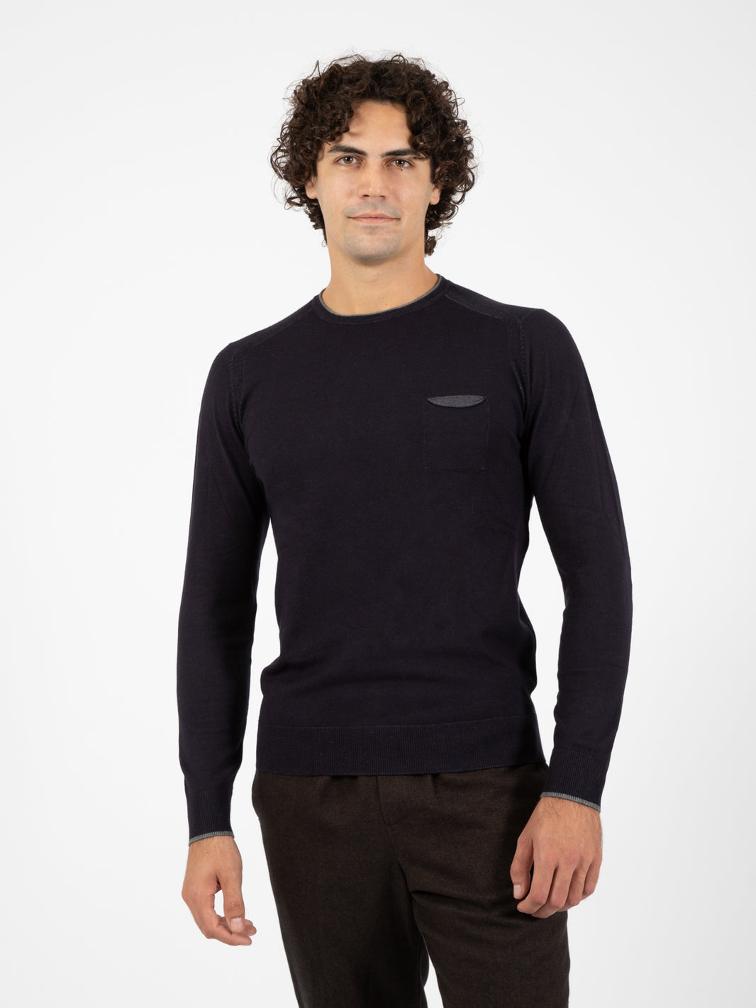 Maglione con patch fashion navy
