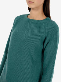 Maglione con scollo a barca verde bosco