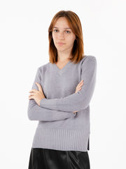 STIMM - Maglione con scollo a V grigio