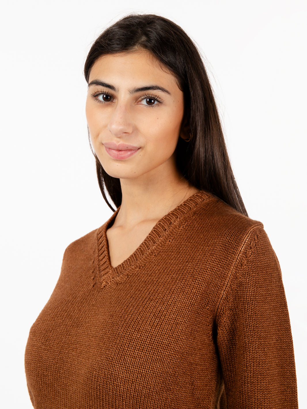 Brown V-Neck Sweater