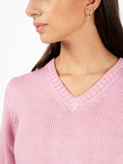 STIMM - Maglione con scollo a V rosa