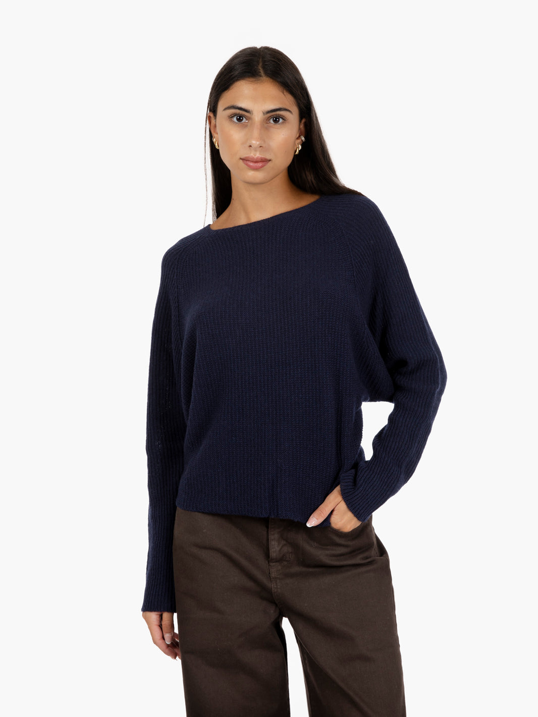 Navy blue crop sweater