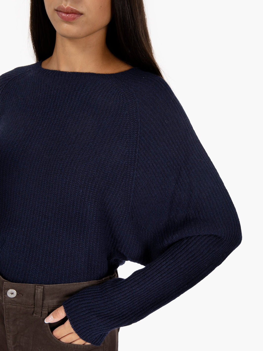 Navy blue crop sweater