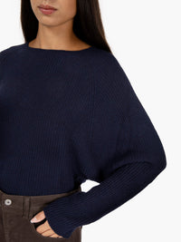 Navy blue crop sweater