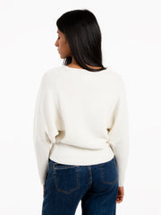 STIMM - Maglione crop in lana bianco