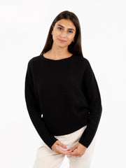 STIMM - Maglione crop in lana nera