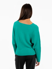 STIMM - Maglione crop in lana verde