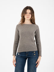 STIMM - Maglione crop in misto lana grigio melange