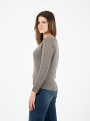 STIMM - Maglione crop in misto lana grigio melange