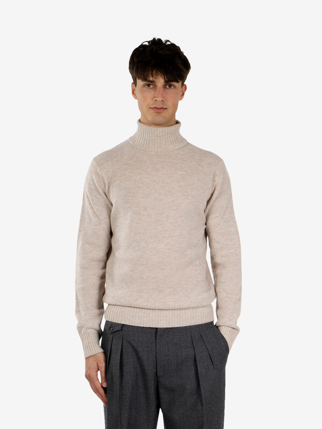 Maglione dolcevita avena