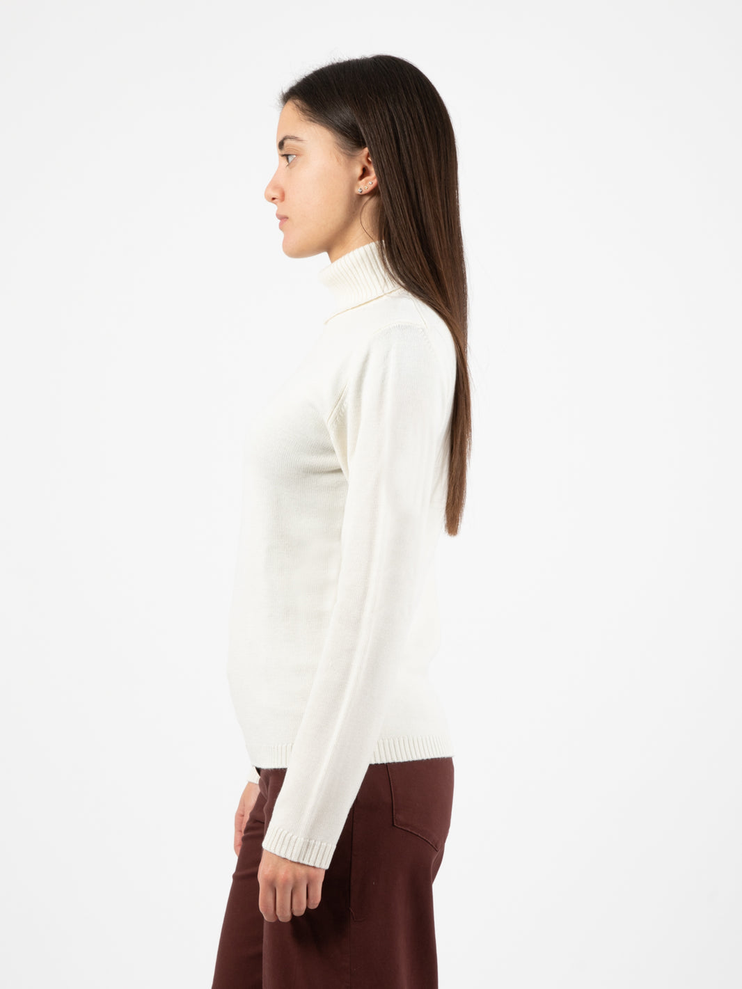 Maglione dolcevita ecrù