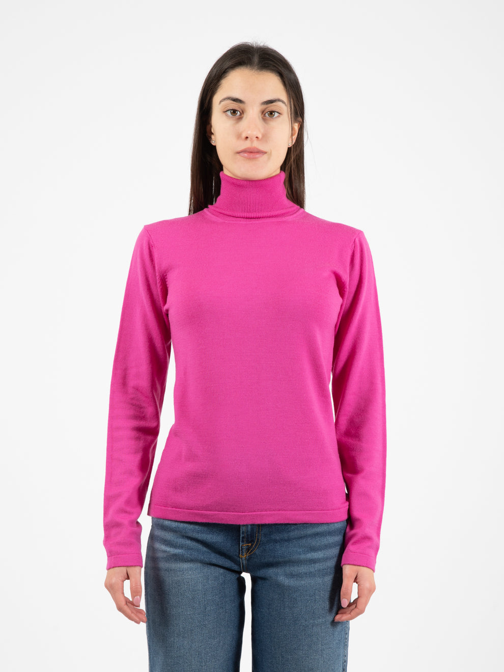 Fuchsia turtleneck sweater