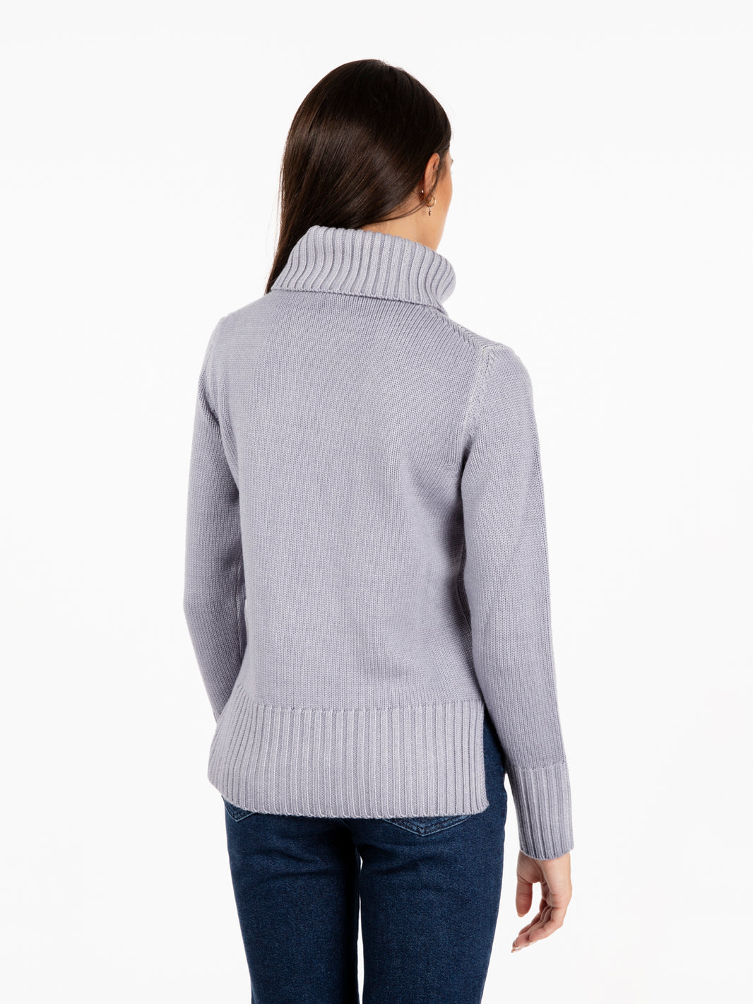 Pearl Grey Turtleneck Sweater