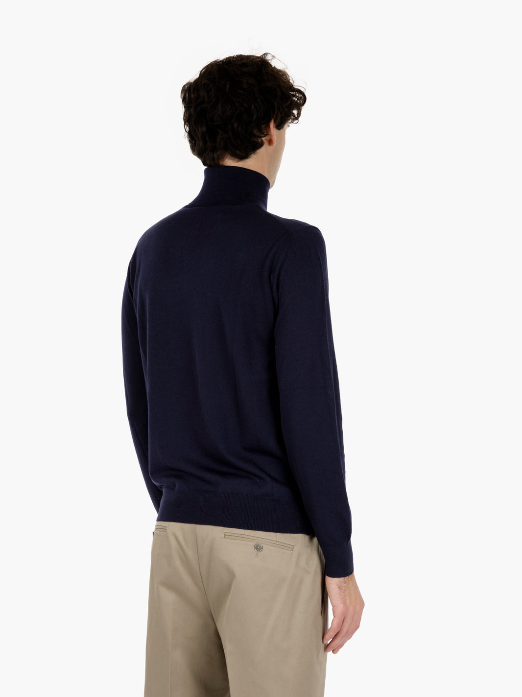 Maglione dolcevita in lana navy