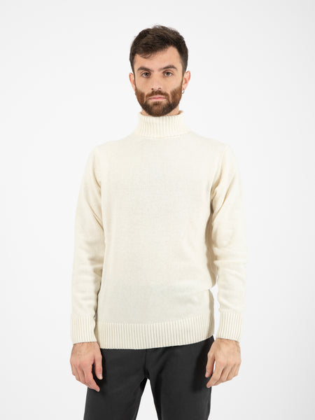 Maglione dolcevita Lambswool panna