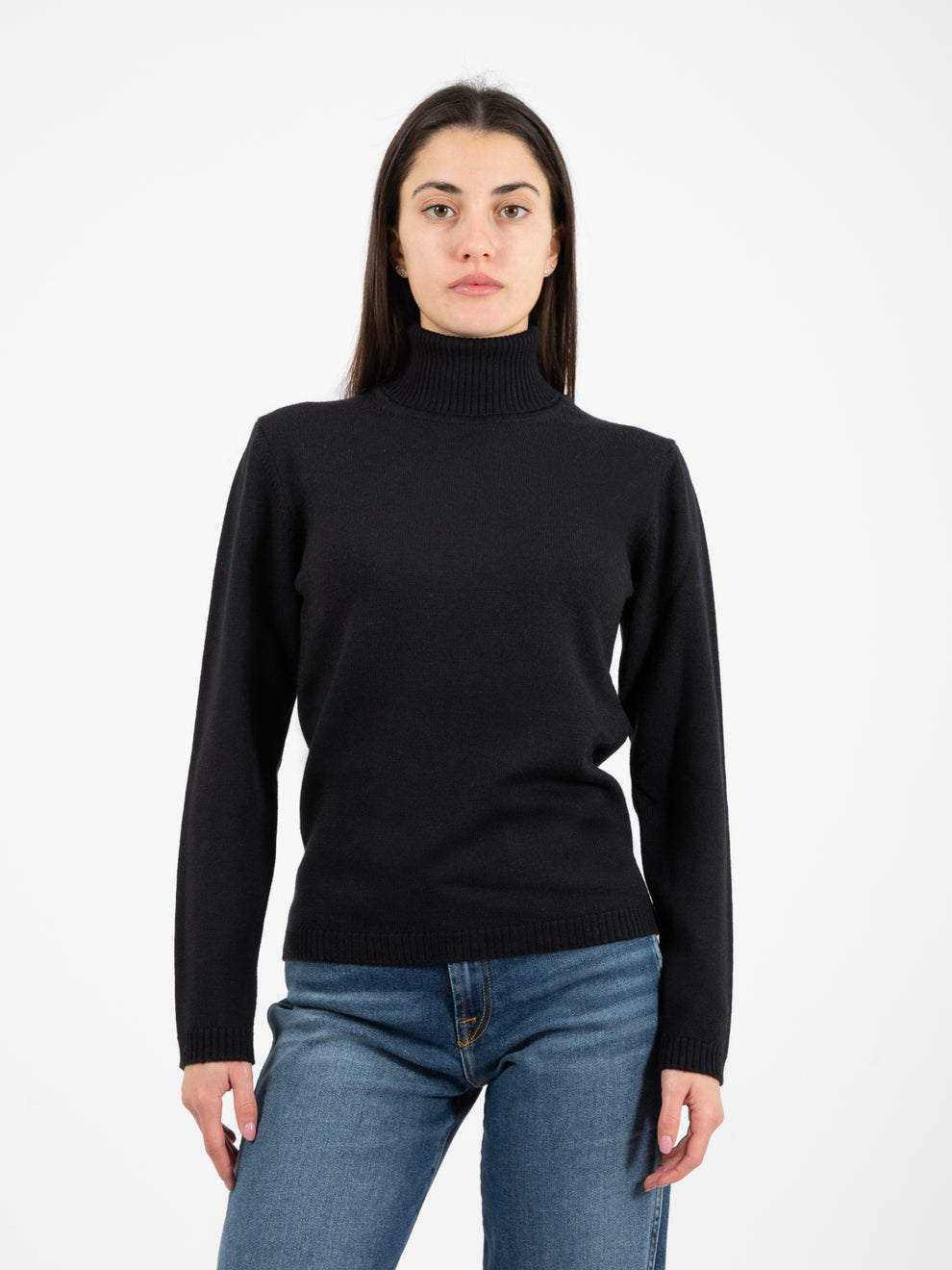 Black turtleneck sweater