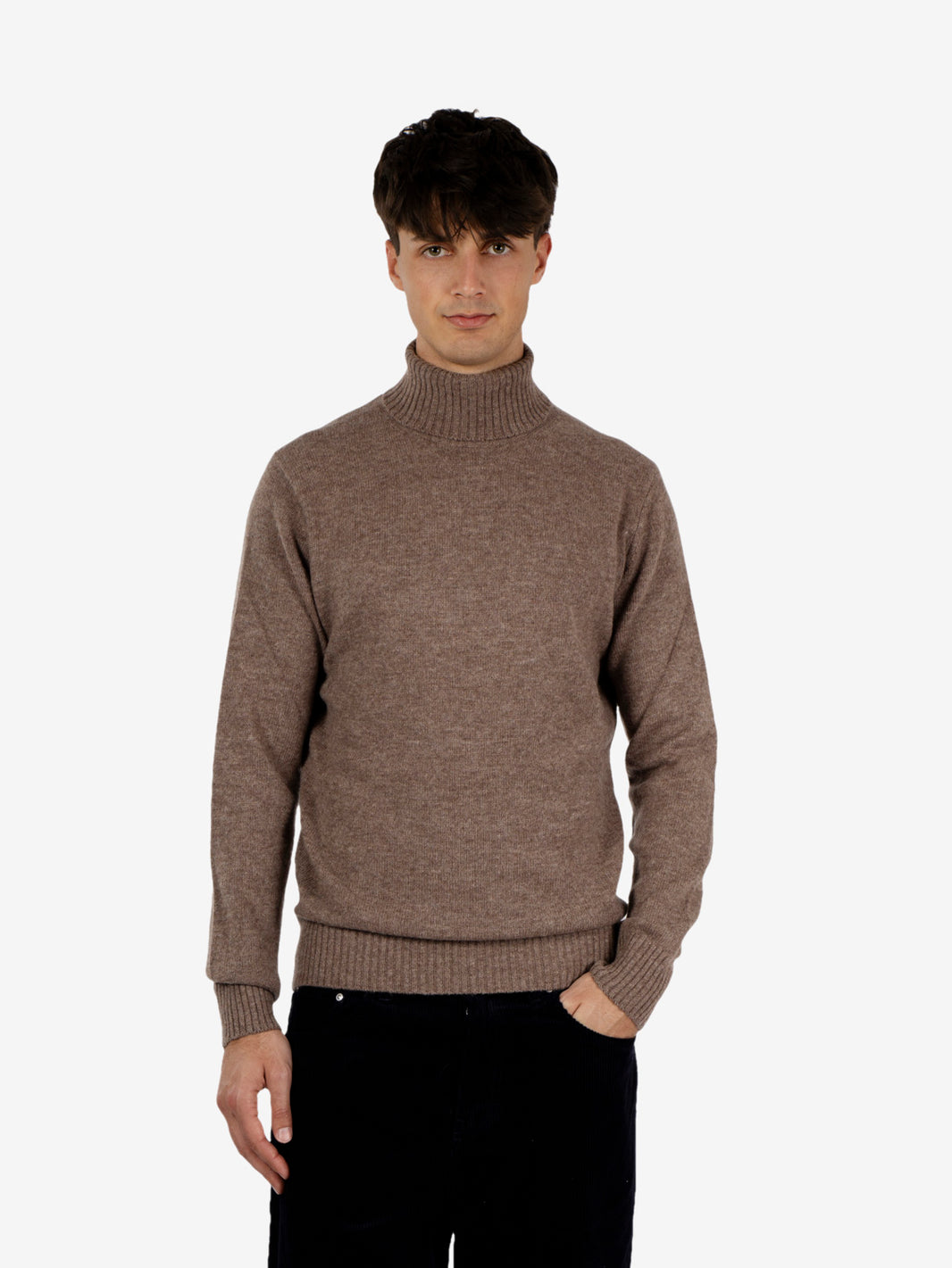 Maglione dolcevita tortora