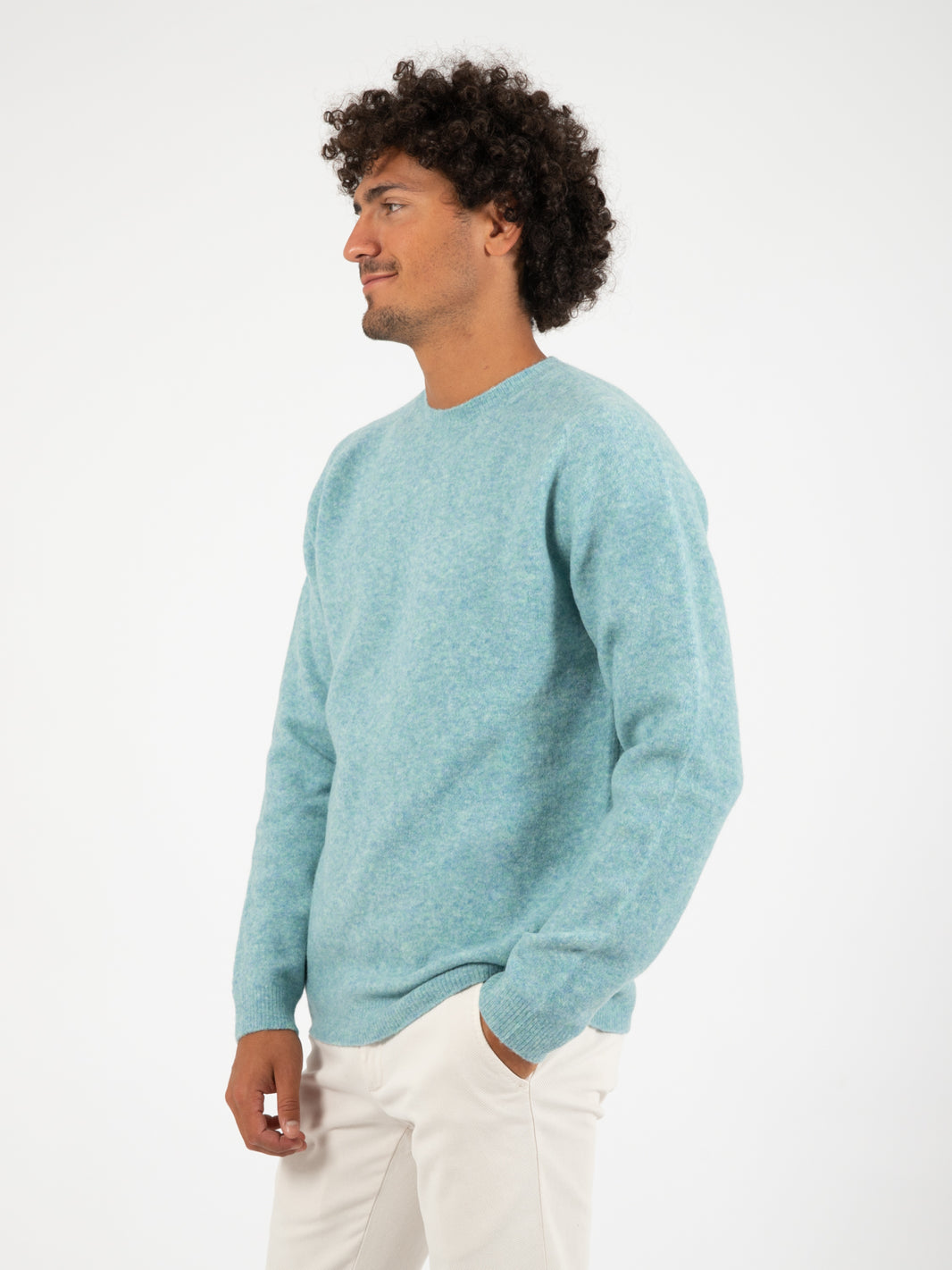 Maglione effetto mèlange sky