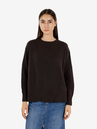 Crew neck egg-shaped coffee sweater