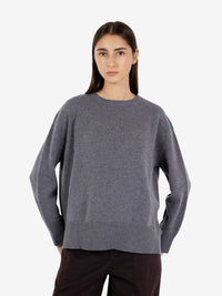 Smoky egg-shaped crew neck sweater