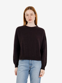 BOX-FIT ROUND NECK CASHMERE SWEATER COFFEE 14739_COFFEE