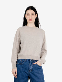 Maglione girocollo a scatola sasso