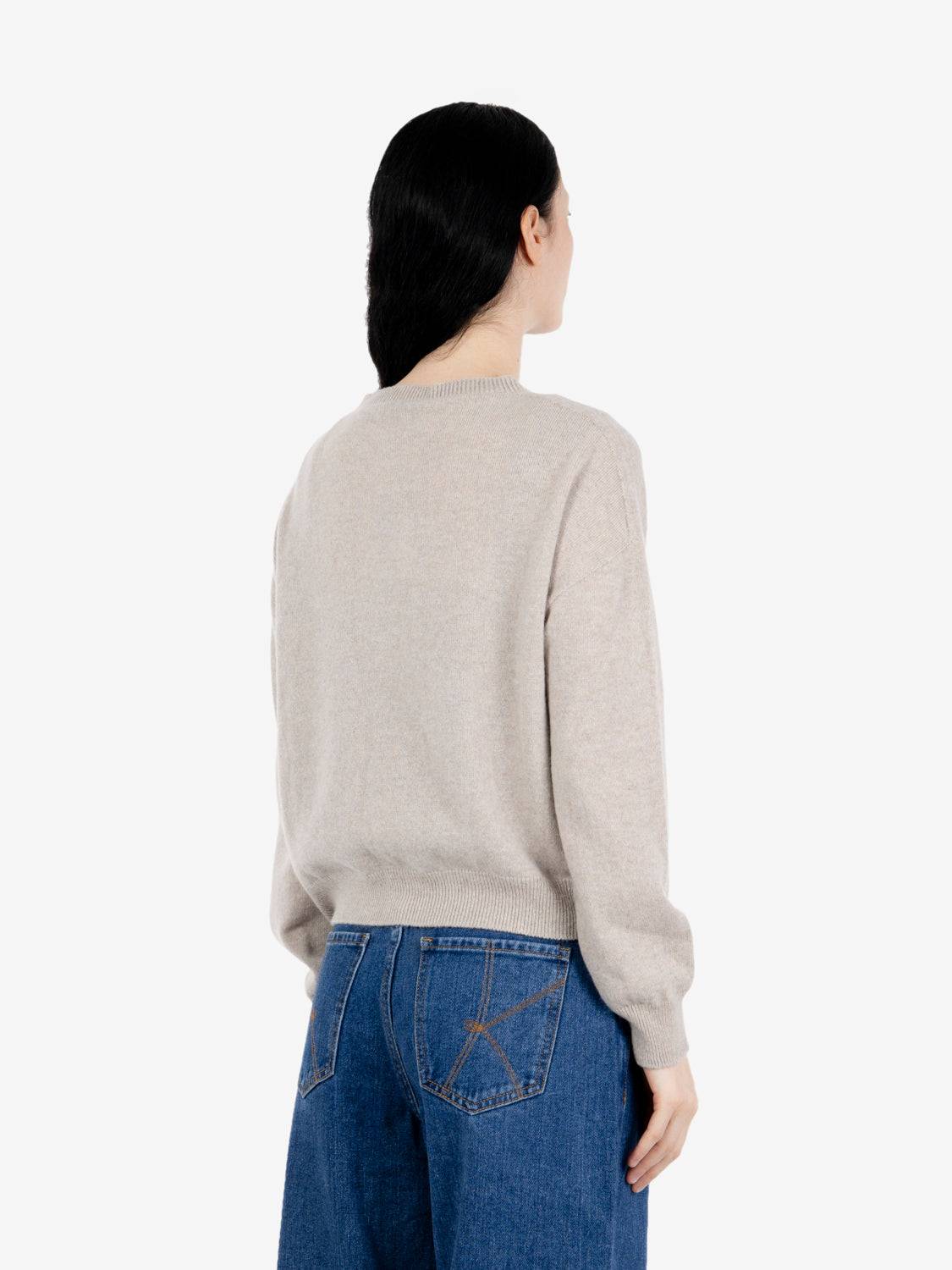 Maglione girocollo a scatola sasso