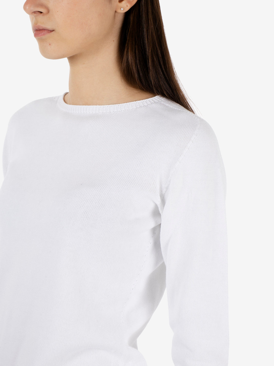 Maglione girocollo basic bianco