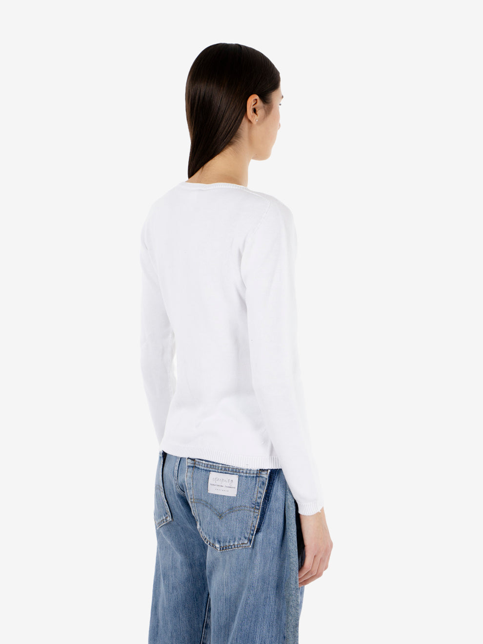 Maglione girocollo basic bianco