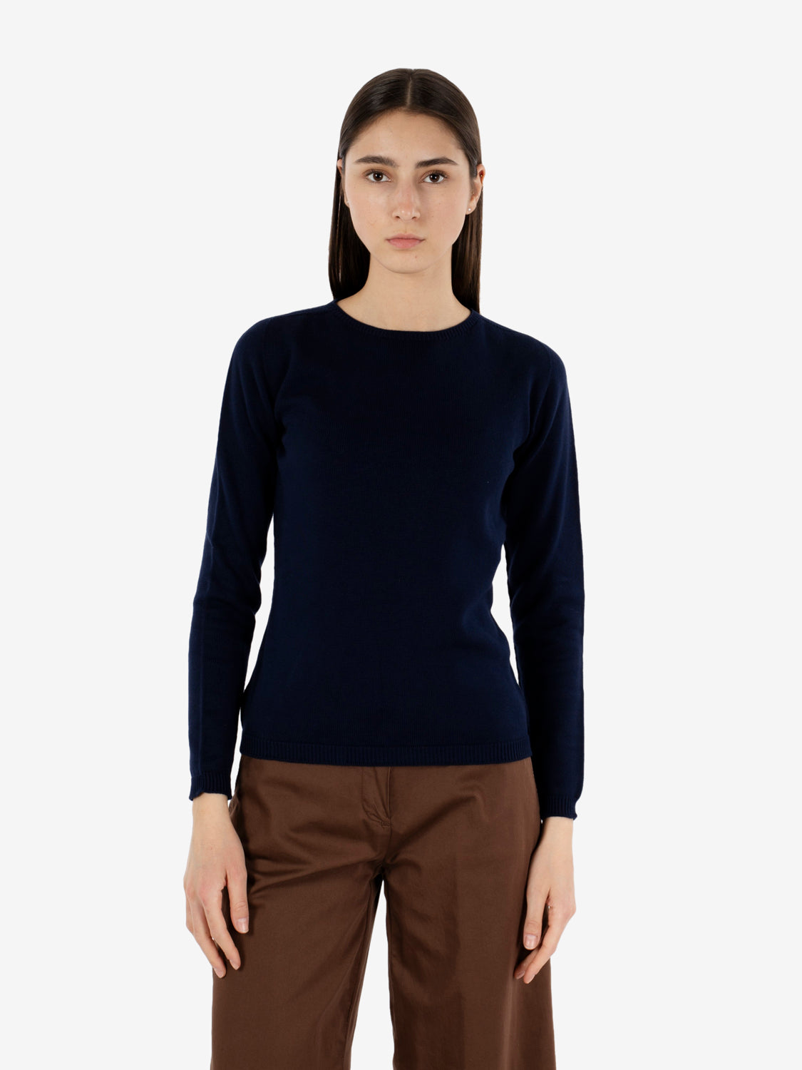 Maglione girocollo basic blu navy