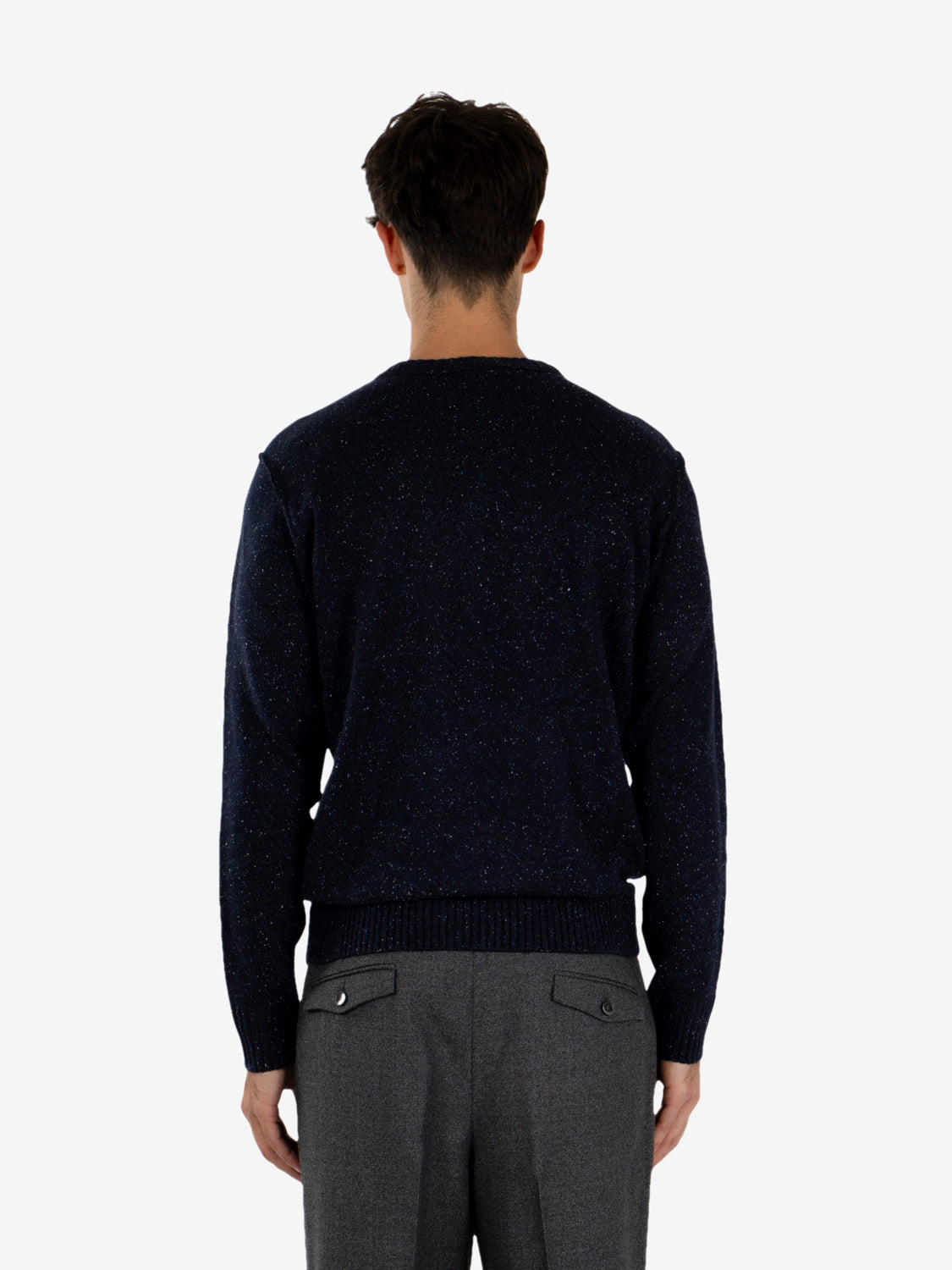 Maglione girocollo bottonato blu notte