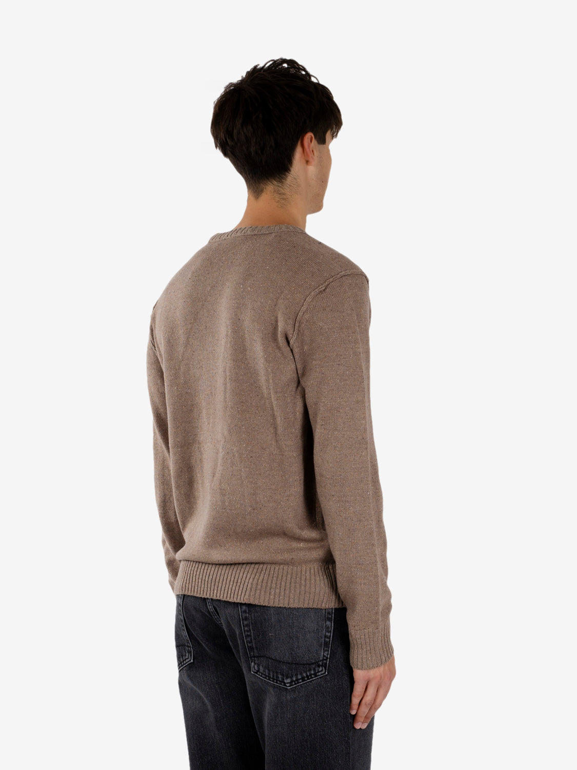 Maglione girocollo bottonato corda