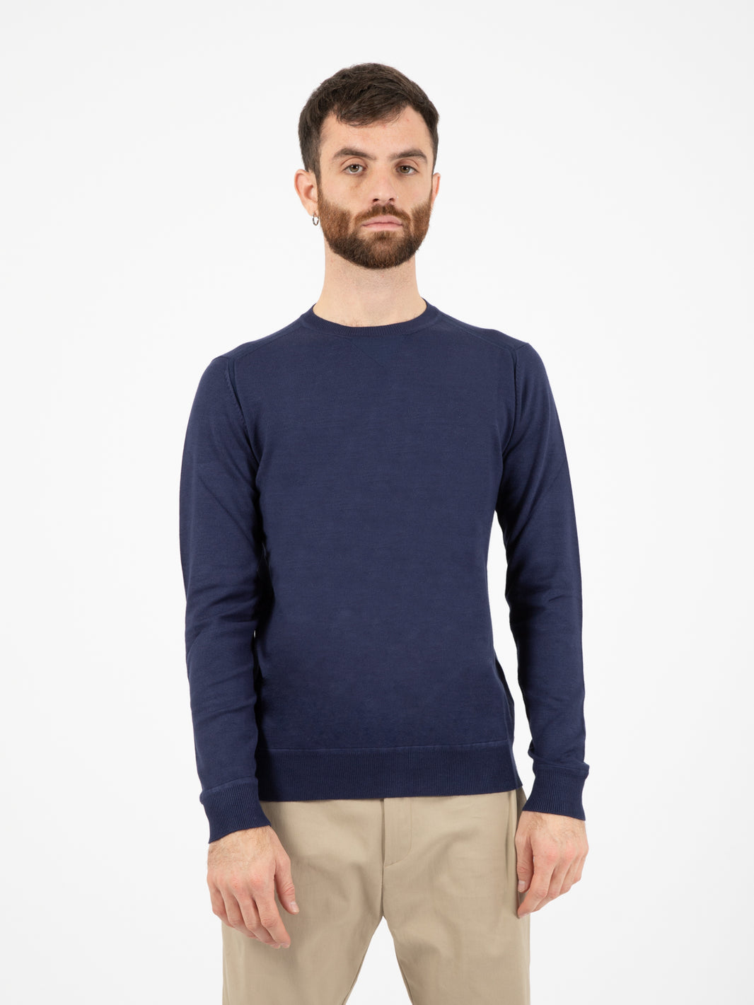 Maglione con toppe fashion cobalto