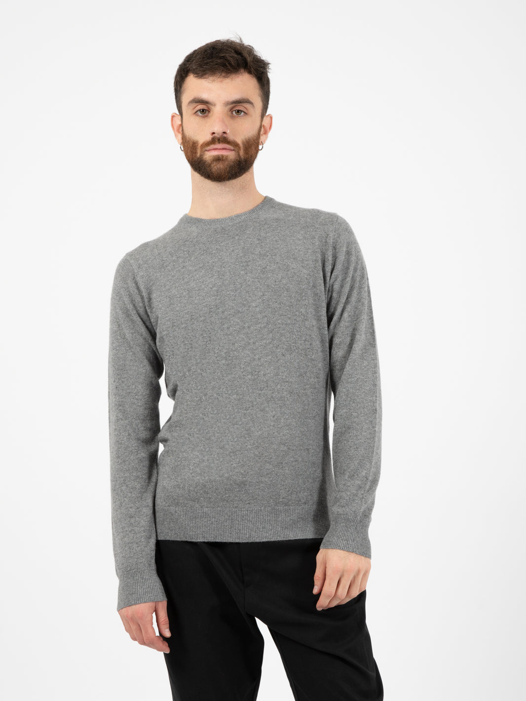 Maglione girocollo cachemire blend feltro