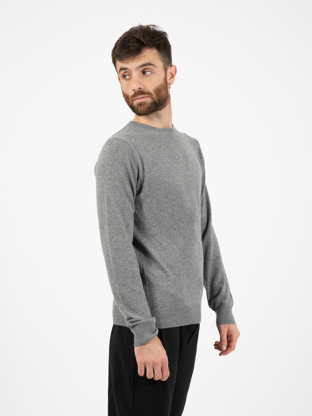 Maglione girocollo cachemire blend feltro