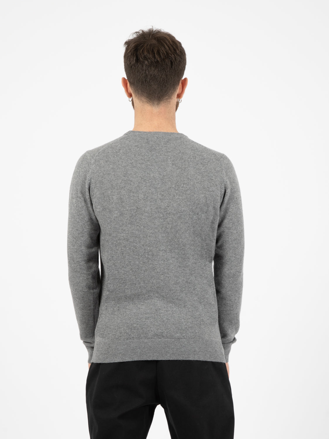 Cashmere blend felt crew neck sweater