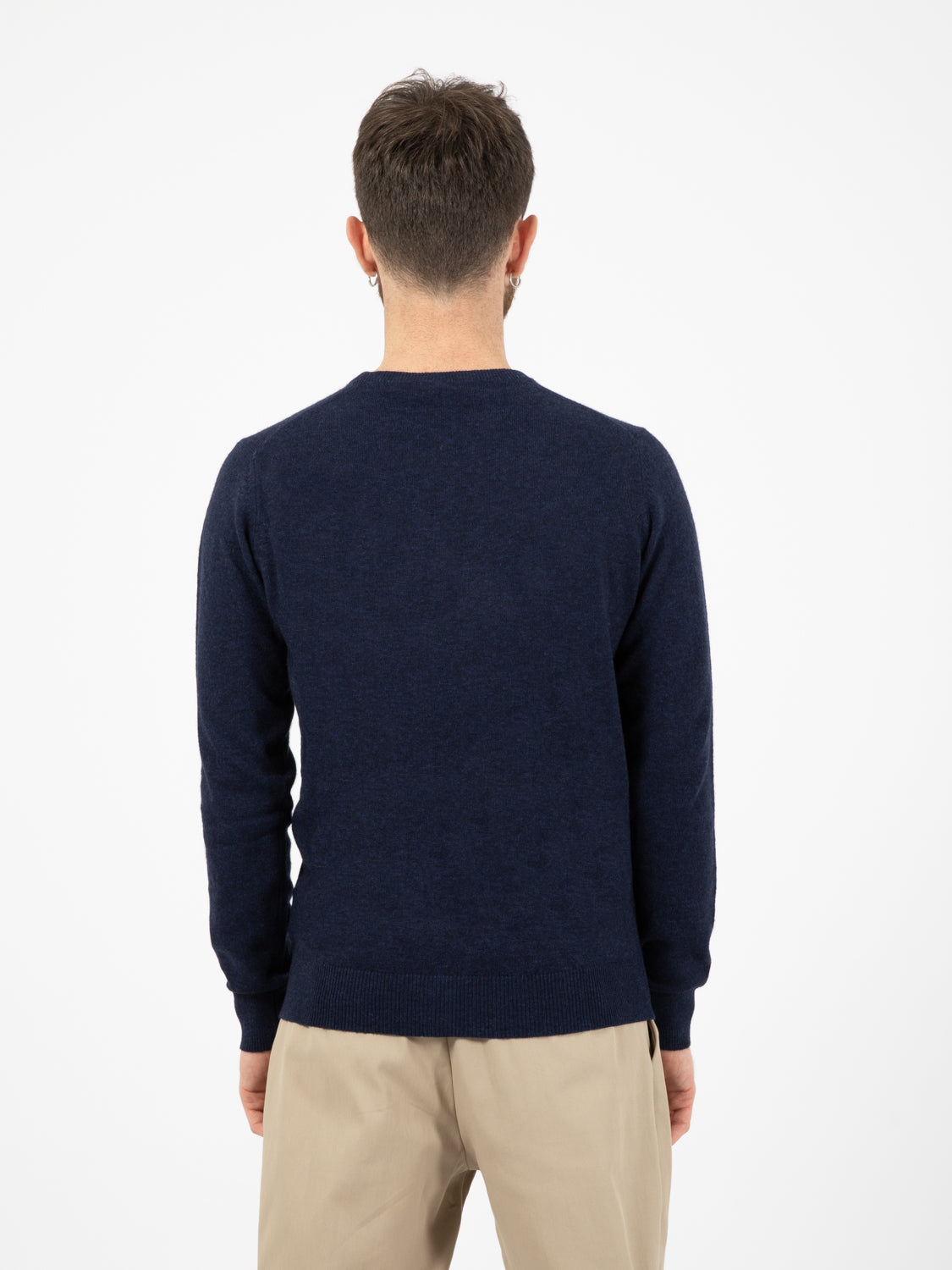 Maglione girocollo cachemire blend prussia