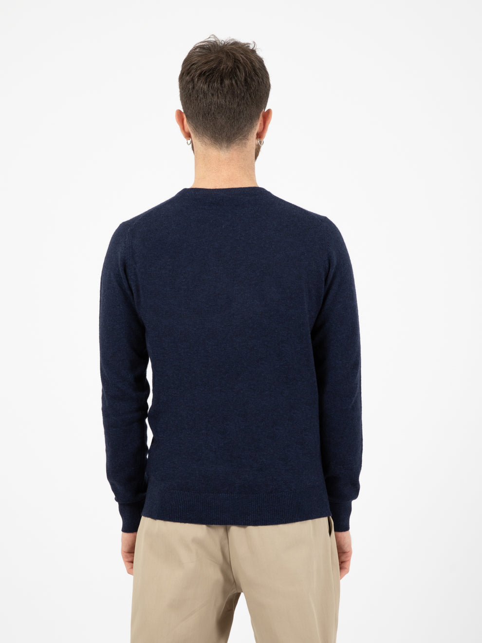 Maglione girocollo cachemire blend prussia