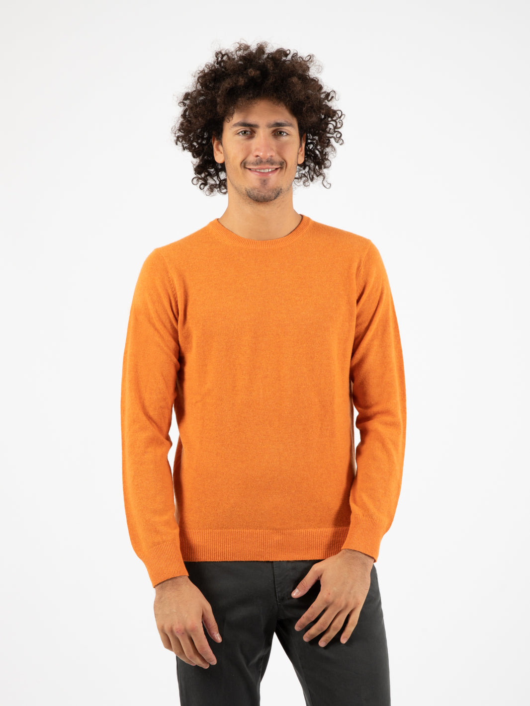 Maglione girocollo cachemire blend zucca