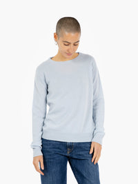 Maglione girocollo cashmere polvere