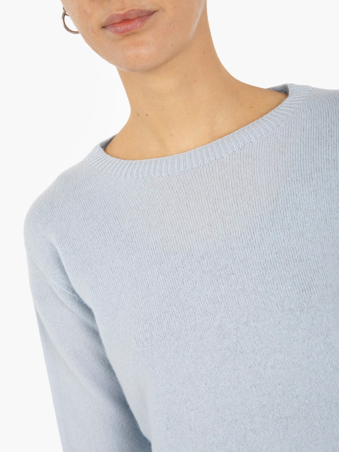 Maglione girocollo cashmere polvere