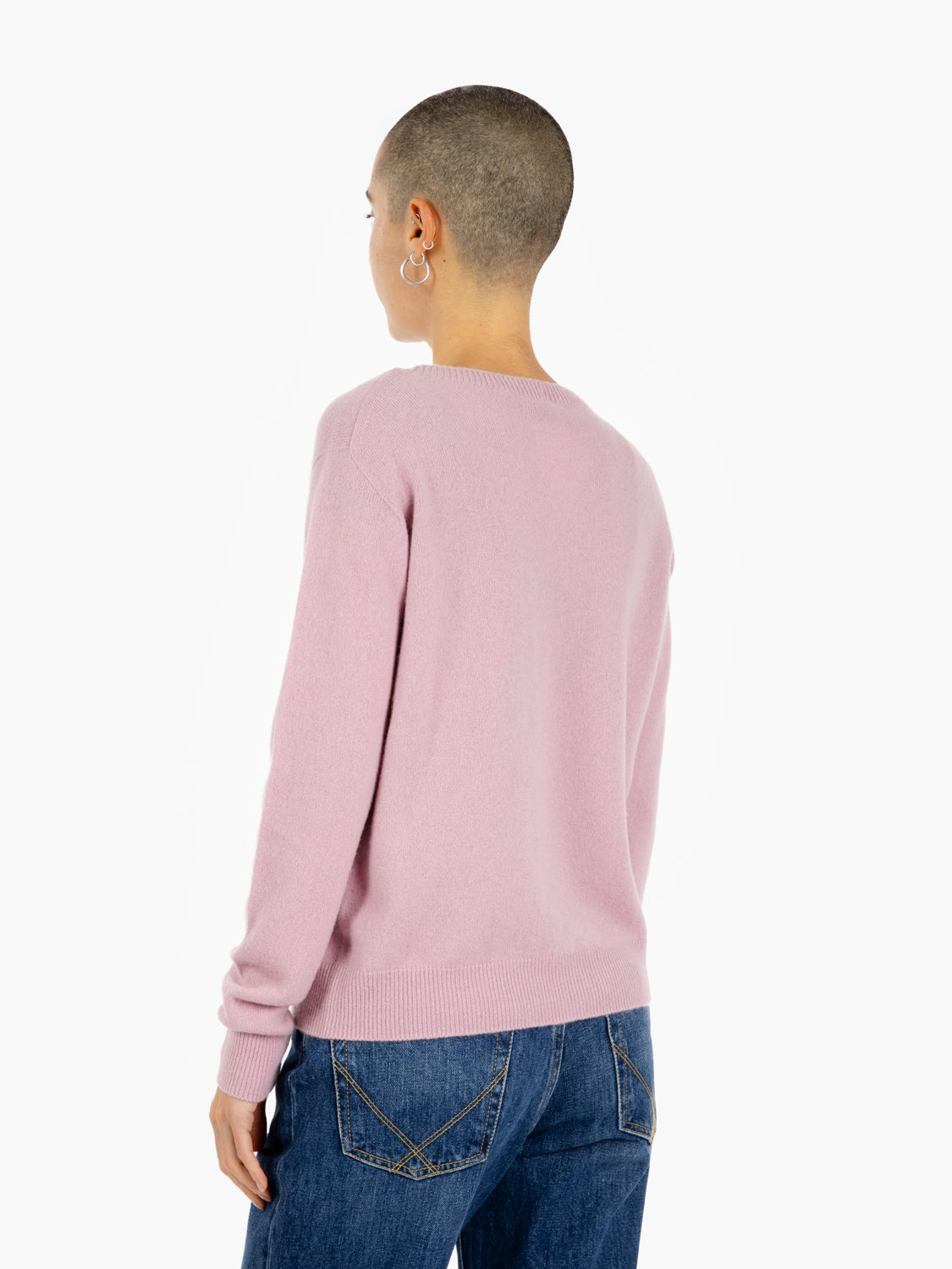 Maglione girocollo cashmere rosa