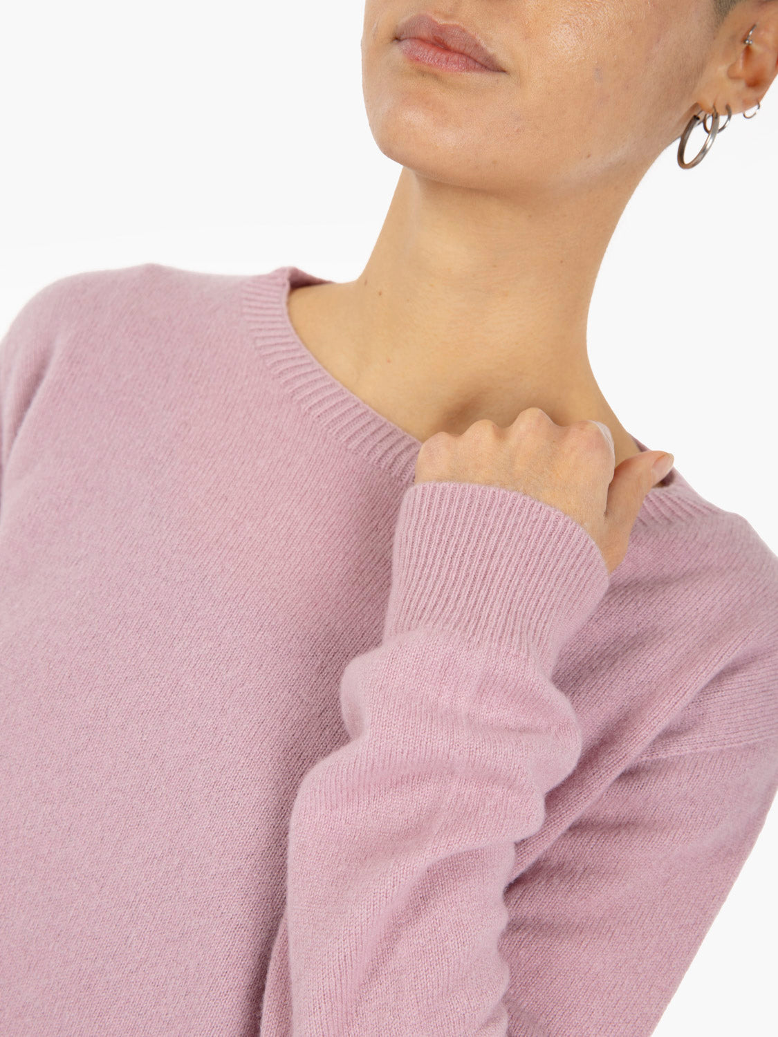 Maglione girocollo cashmere rosa